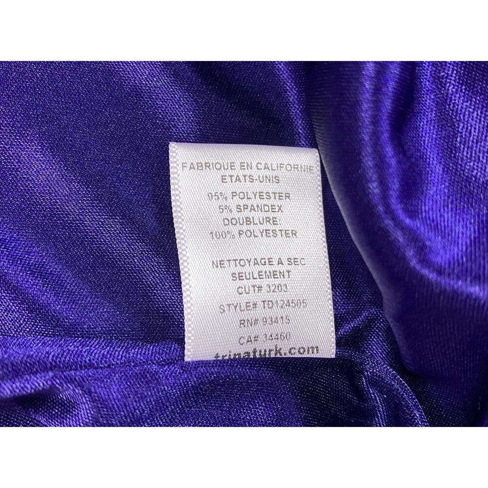 Trina Turk Dress Womens 6 Purple Black One Shoulder Cocktail Party Sheath Glam - Picture 11 of 13